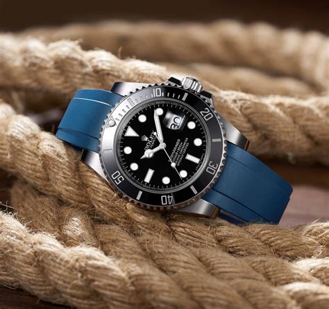 rolex bands rubber|rolex watch with rubber strap.